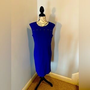 Calvin Klein blue dress with stone detail, size 8